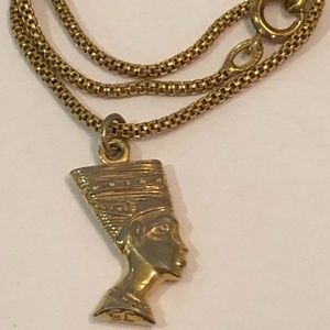 Vintage Nefertiti pendant charm Choker necklace